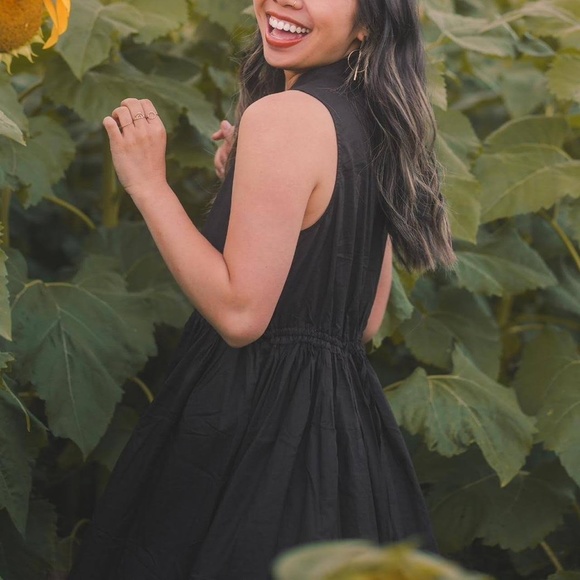 Urban Outfitters black raw hem button down dress - Picture 2 of 7